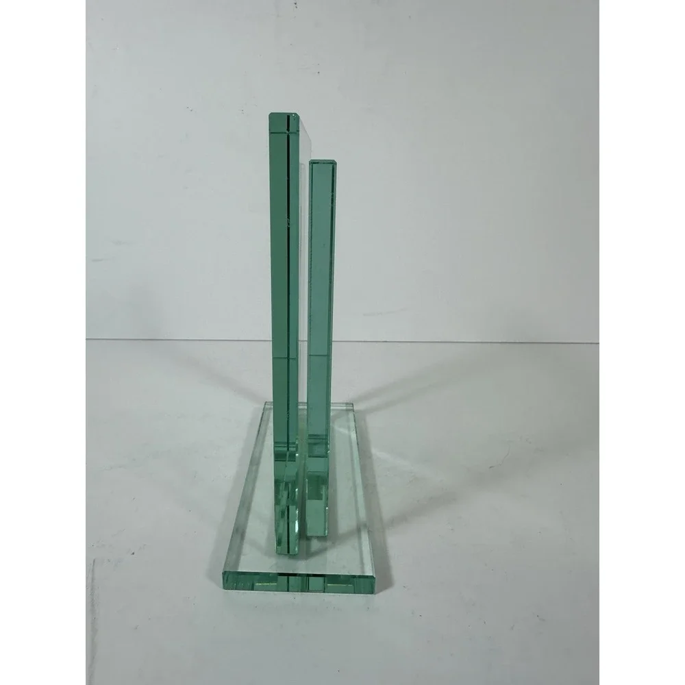 Jade Green Glass Picture Frame 3.5 X 5 Photo Free Standing Table Top Modern